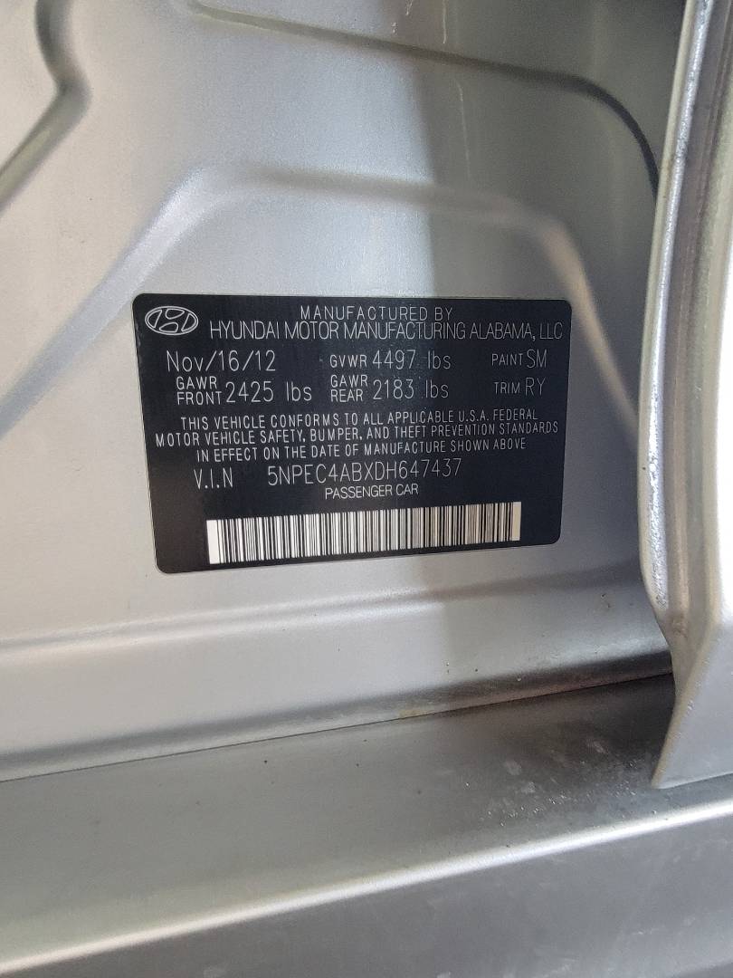 2013 HYUNDAI SONATA — 147397 Miles — Lot BXDH647437 — Main - Marhaba Auctions Used Cars - Image 10