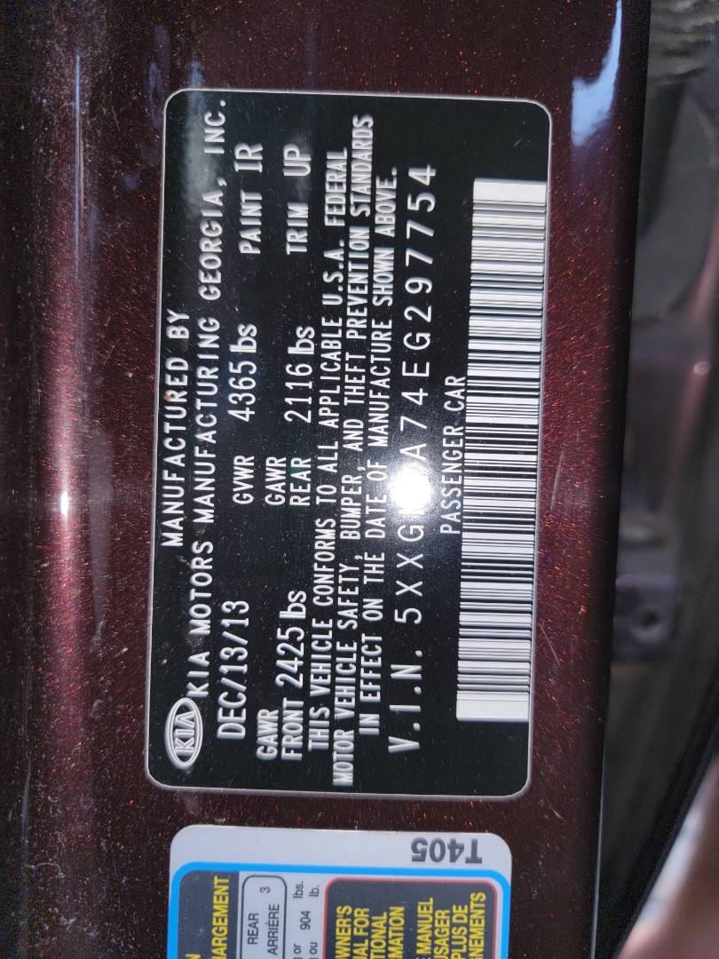 2014 KIA OPTIMA — 140866 Miles — Lot 41430644 - Marhaba Auctions Used Cars - Image 10