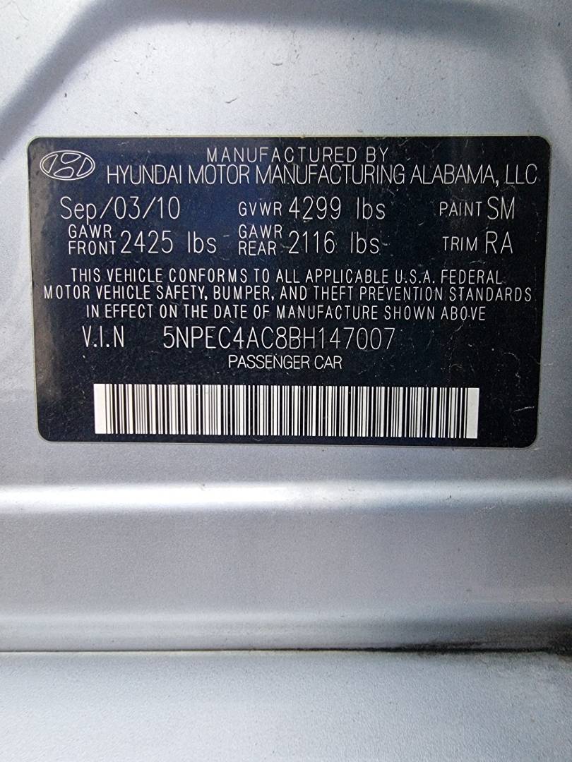 2011 HYUNDAI SONATA — 213328 Miles — Lot 215487 — Ind. 12 - Marhaba Auctions Used Cars - Image 10