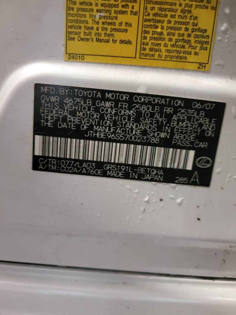 LEXUS GS 350 2007 - Marhaba Auction Used Cars - Image 7