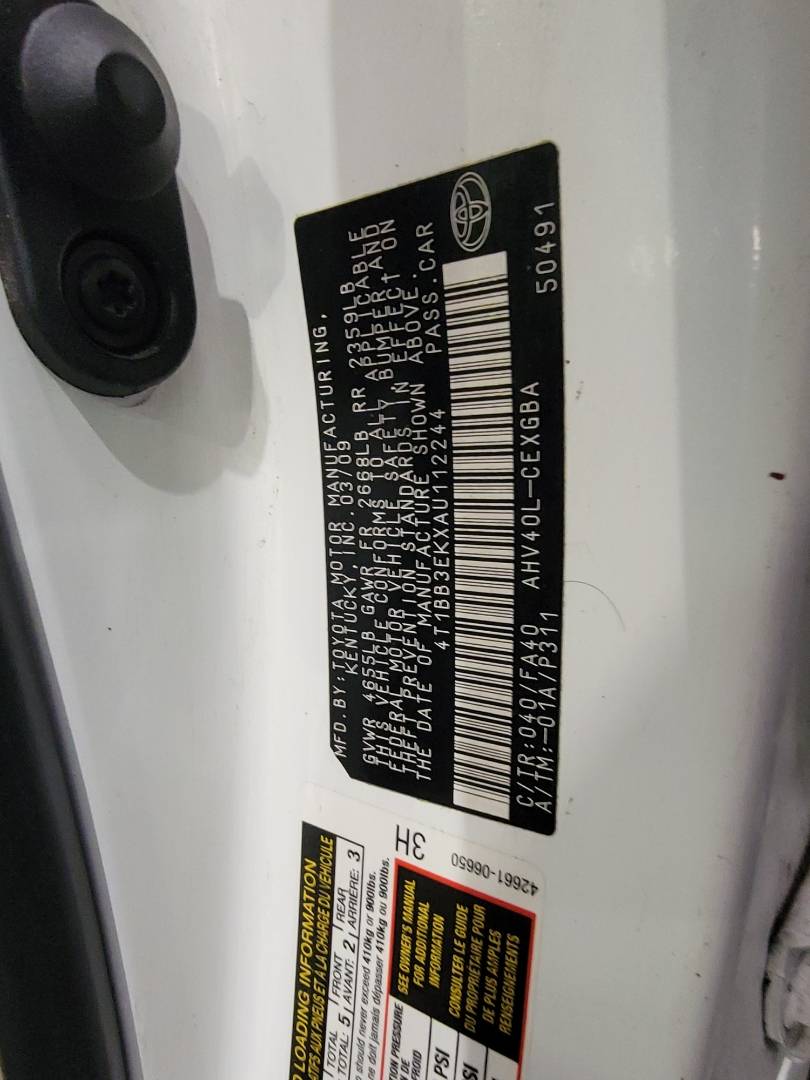 2010 TOYOTA CAMRY — 174592 Miles — Lot 238013 — Main - Marhaba Auctions Used Cars - Image 10