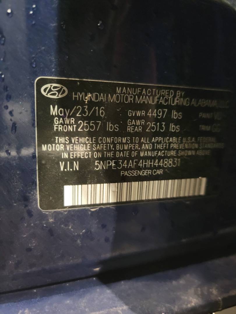 2017 HYUNDAI SONATA — 69331 Miles — Lot 63069673 - Marhaba Auctions Used Cars - Image 9