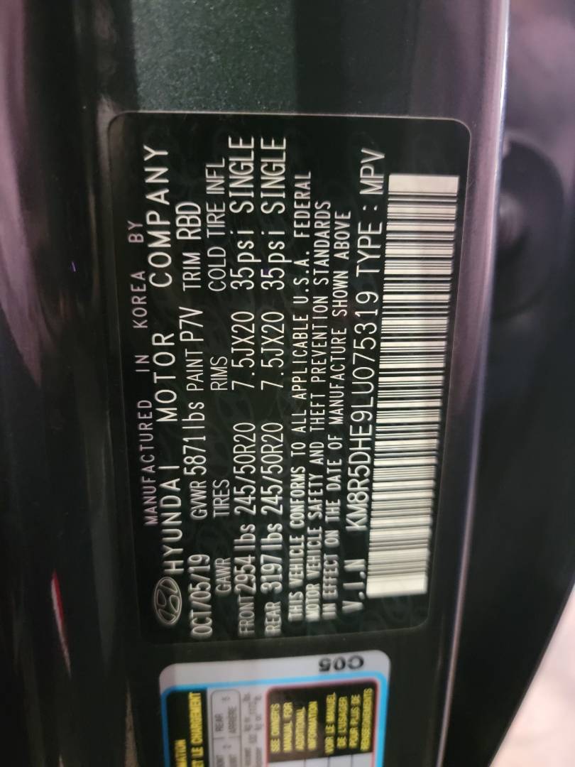 2020 HYUNDAI PALISADE — 68184 Miles — Lot U075319 — Main - Marhaba Auctions Used Cars - Image 11