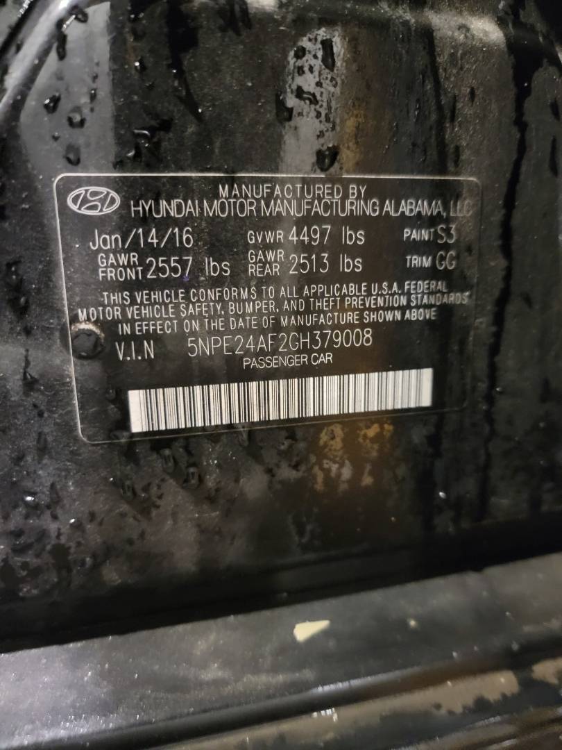 2016 HYUNDAI SONATA — 114029 Miles — Lot 37997887 - Marhaba Auctions Used Cars - Image 9