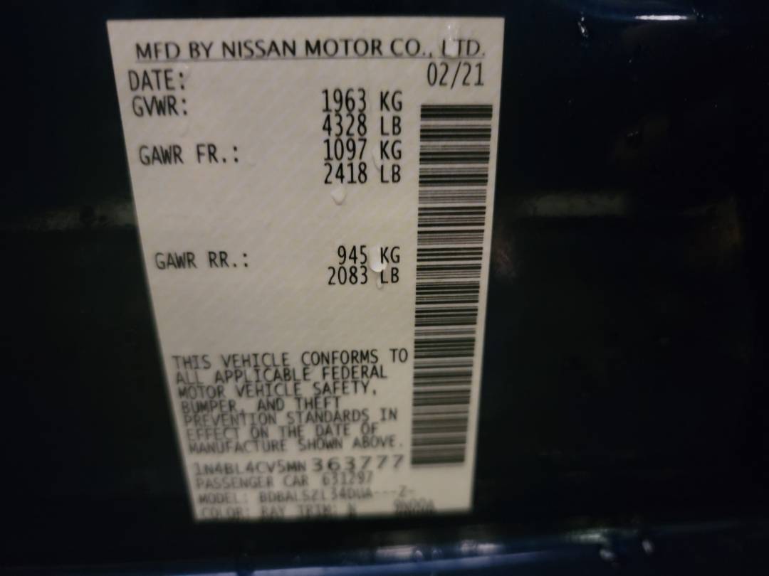 2021 NISSAN ALTIMA — 52878 Miles — Lot 363777 - Marhaba Auctions Used Cars - Image 9