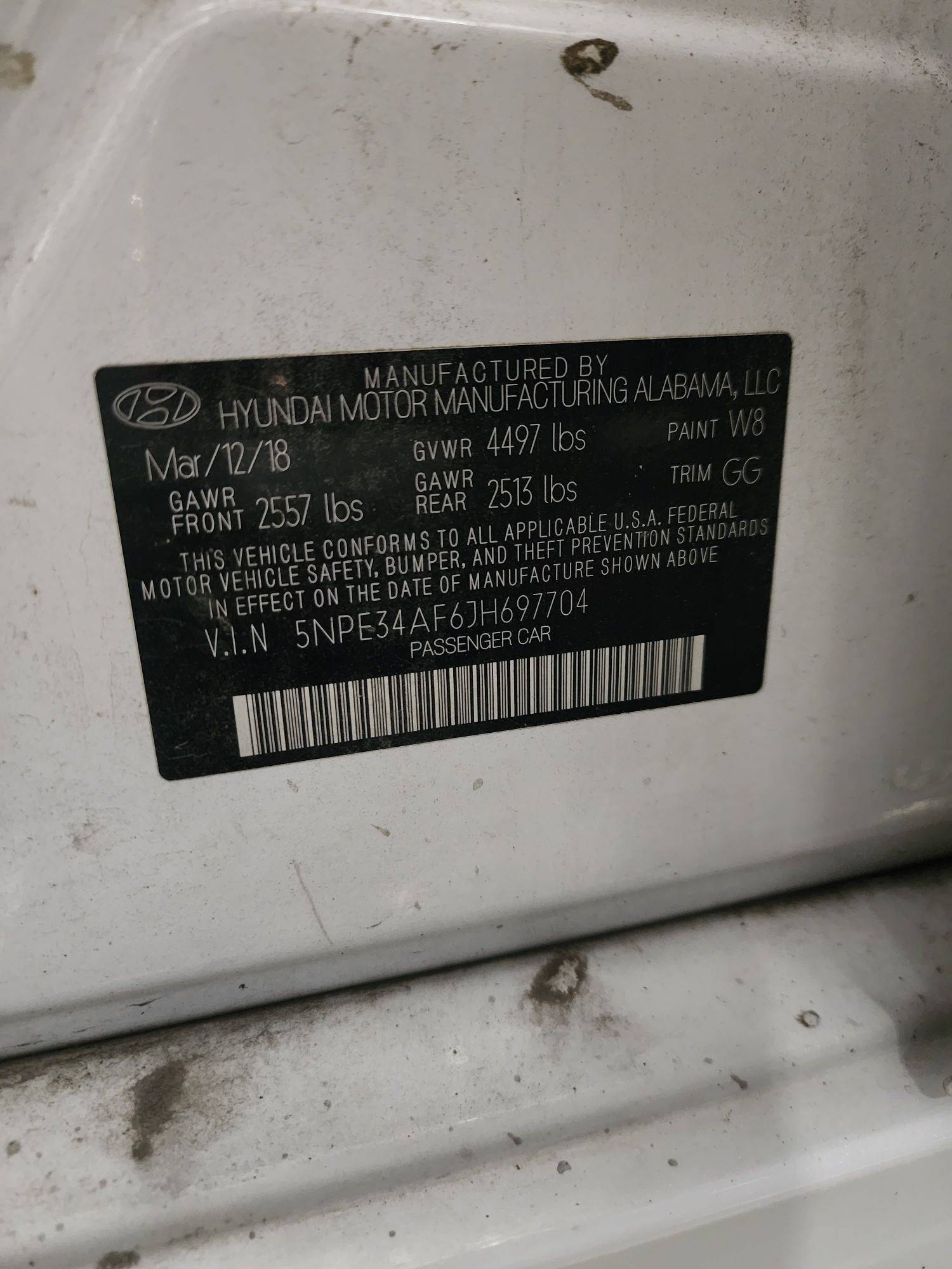 HYUNDAI SONATA 2018 - Marhaba Auction Used Cars - Image 10