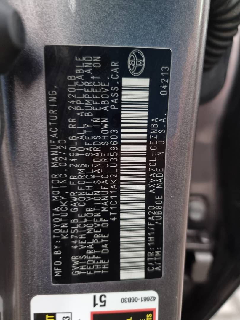 2020 TOYOTA CAMRY — 108948 Miles — Lot 3110024 — Souq - Marhaba Auctions Used Cars - Image 9