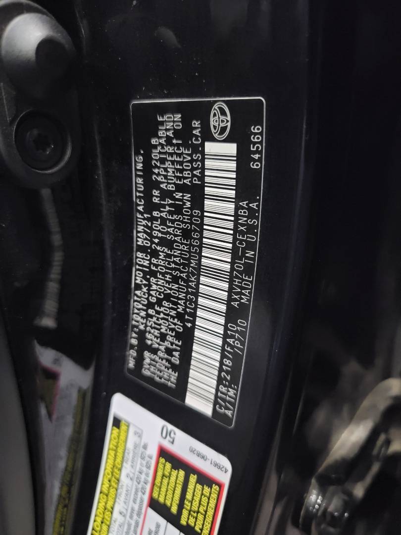 2021 TOYOTA CAMRY — 49713 Miles — Lot MU566709 — Main - Marhaba Auctions Used Cars - Image 10