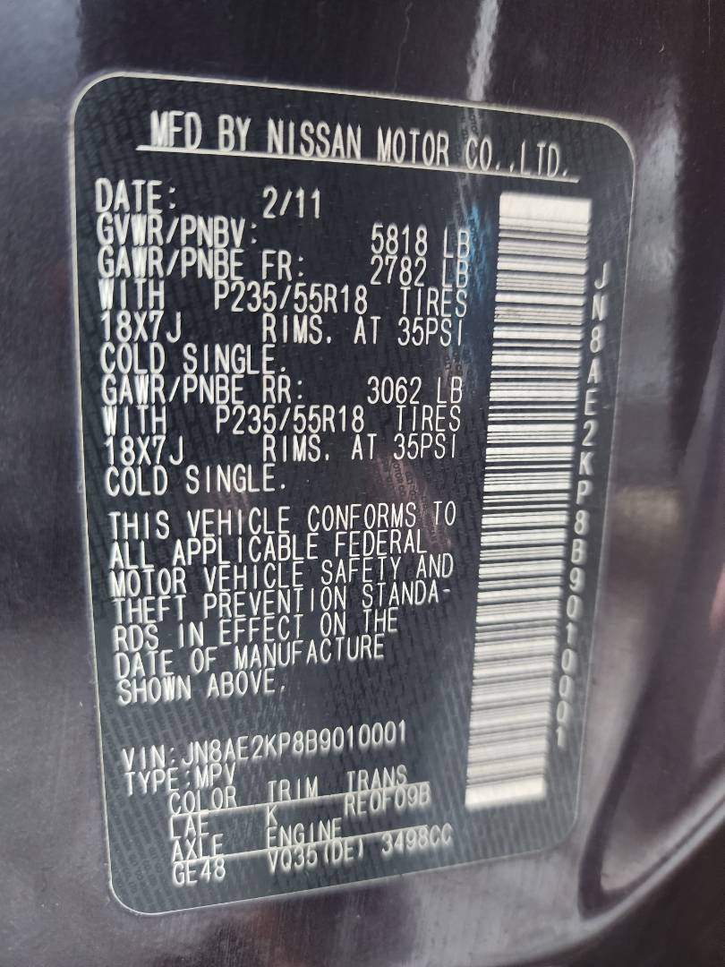2011 NISSAN QUEST — 190911 Miles — Lot 39056508 — Souq - Marhaba Auctions Used Cars - Image 3