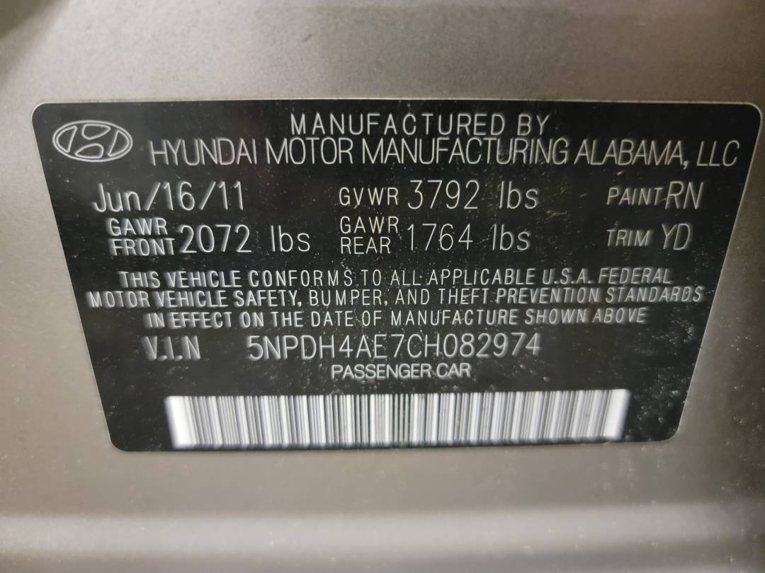 2012 HYUNDAI ELANTRA — 104498 Miles — Lot 37551264 - Marhaba Auctions Used Cars - Image 9