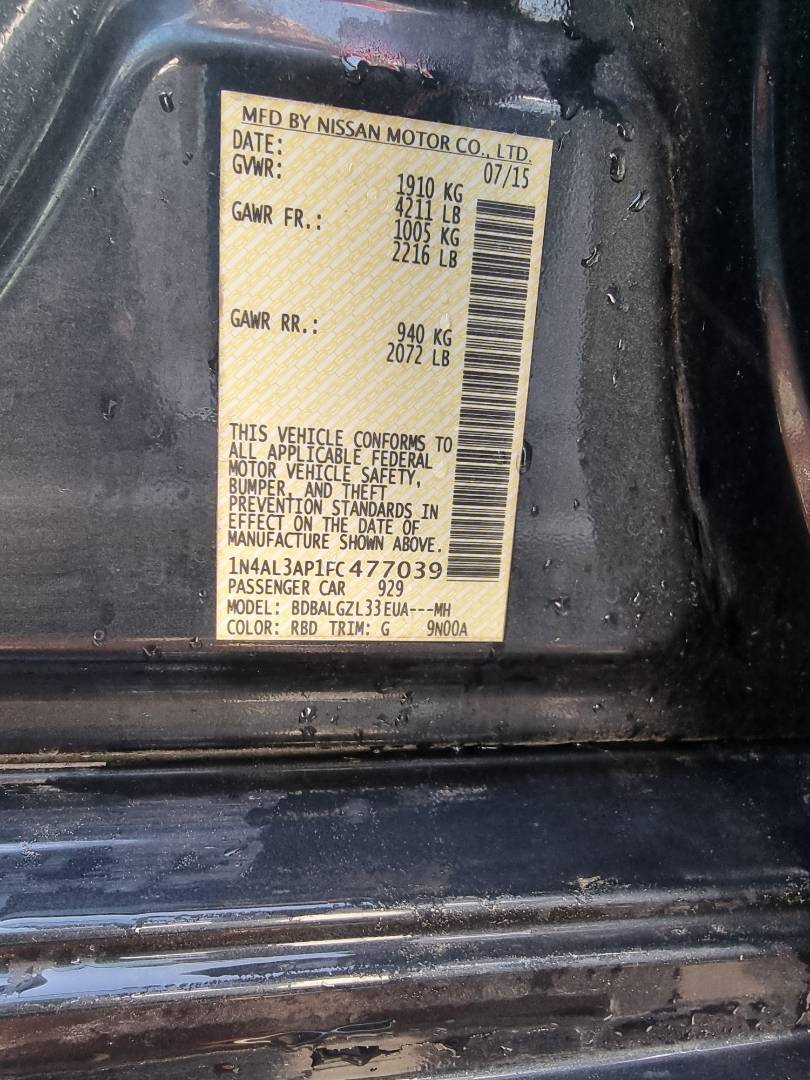 2015 NISSAN ALTIMA — 42738 Miles — Lot FC477039 - Marhaba Auctions Used Cars - Image 9