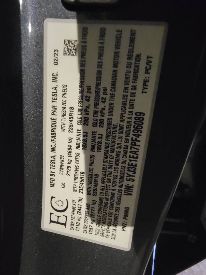 2023 TESLA MODEL 3 — 42830 KM — Lot 87101254 — Main - Marhaba Auctions Used Cars - Image 9
