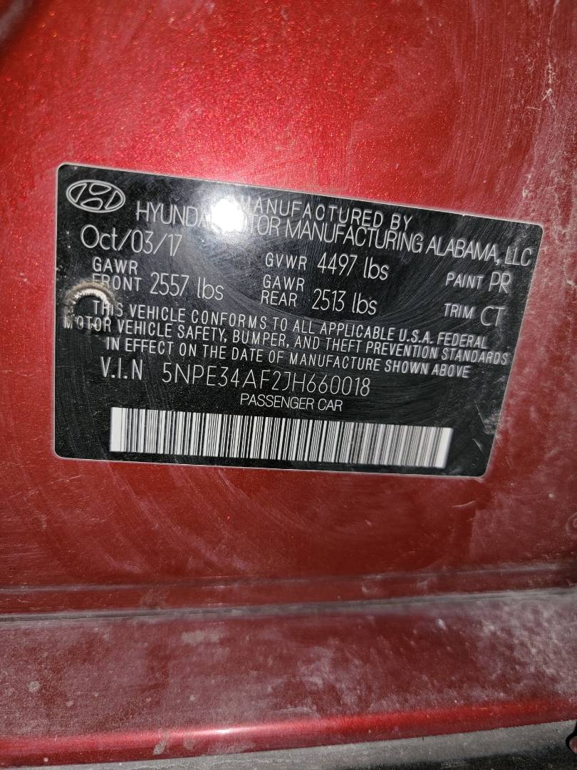 HYUNDAI SONATA SPORT 2018 - Marhaba Auction Used Cars - Image 10