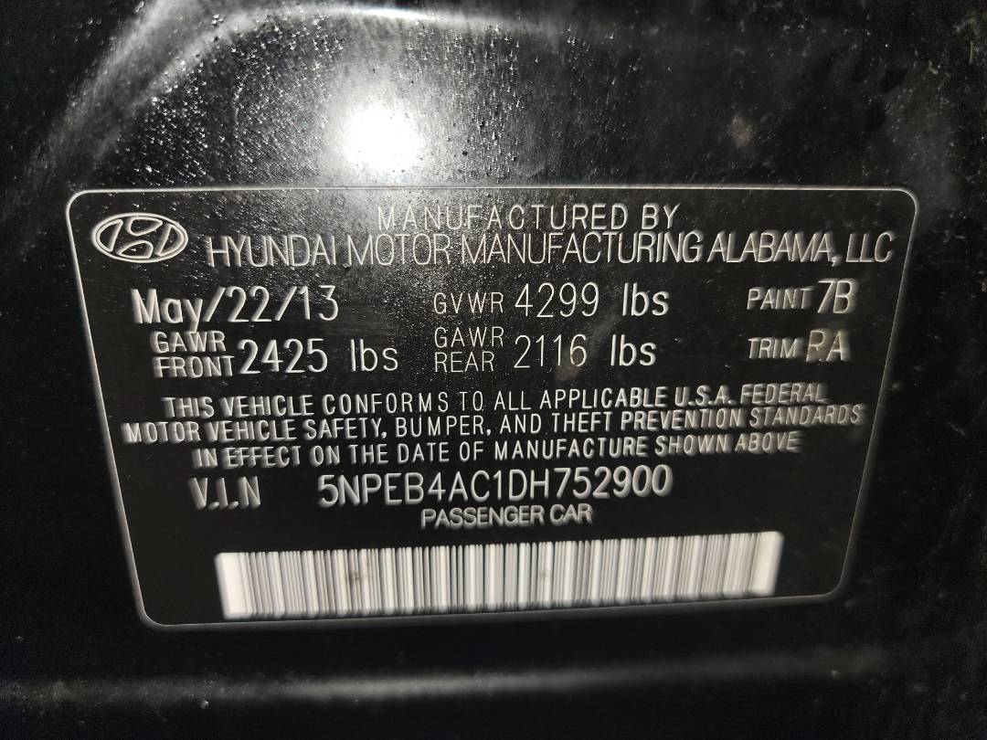 2013 HYUNDAI SONATA — 101984 Miles — Lot H752900 - Marhaba Auctions Used Cars - Image 10