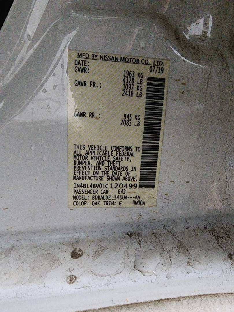 2020 NISSAN ALTIMA — 114219 Miles — Lot C120499 - Marhaba Auctions Used Cars - Image 3