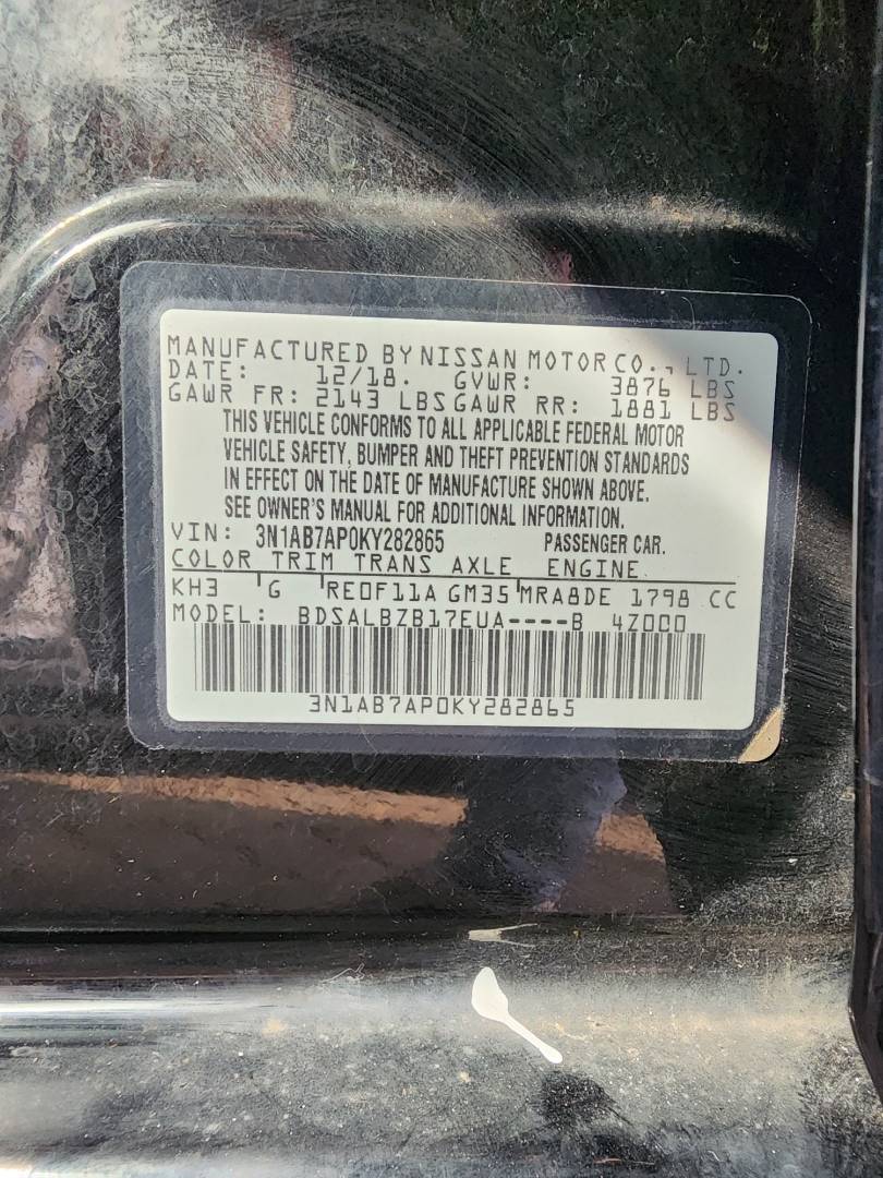 2019 NISSAN SENTRA — 130298 Miles — Lot 80668323 - Marhaba Auctions Used Cars - Image 6