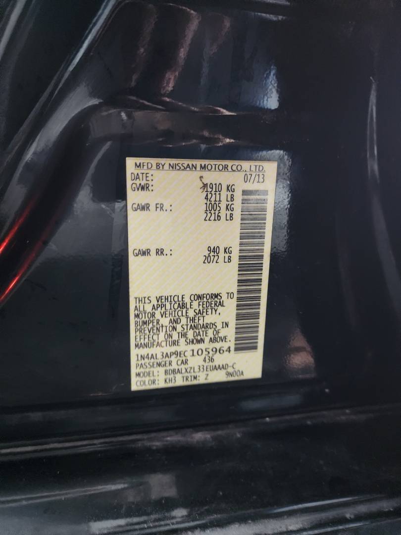 2014 NISSAN ALTIMA — 224804 Miles — Lot 65943333 - Marhaba Auctions Used Cars - Image 3
