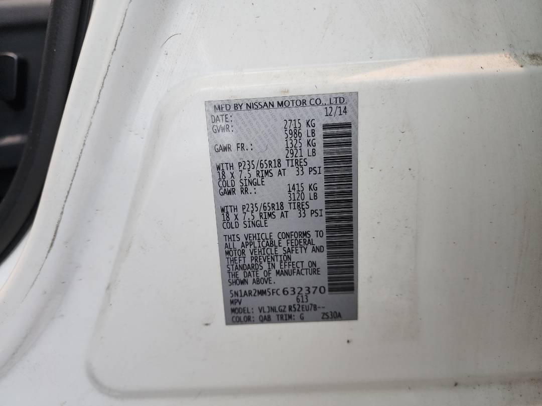 2015 NISSAN PATHFINDER — 235080 Miles — Lot 47778614 — Souq - Marhaba Auctions Used Cars - Image 12