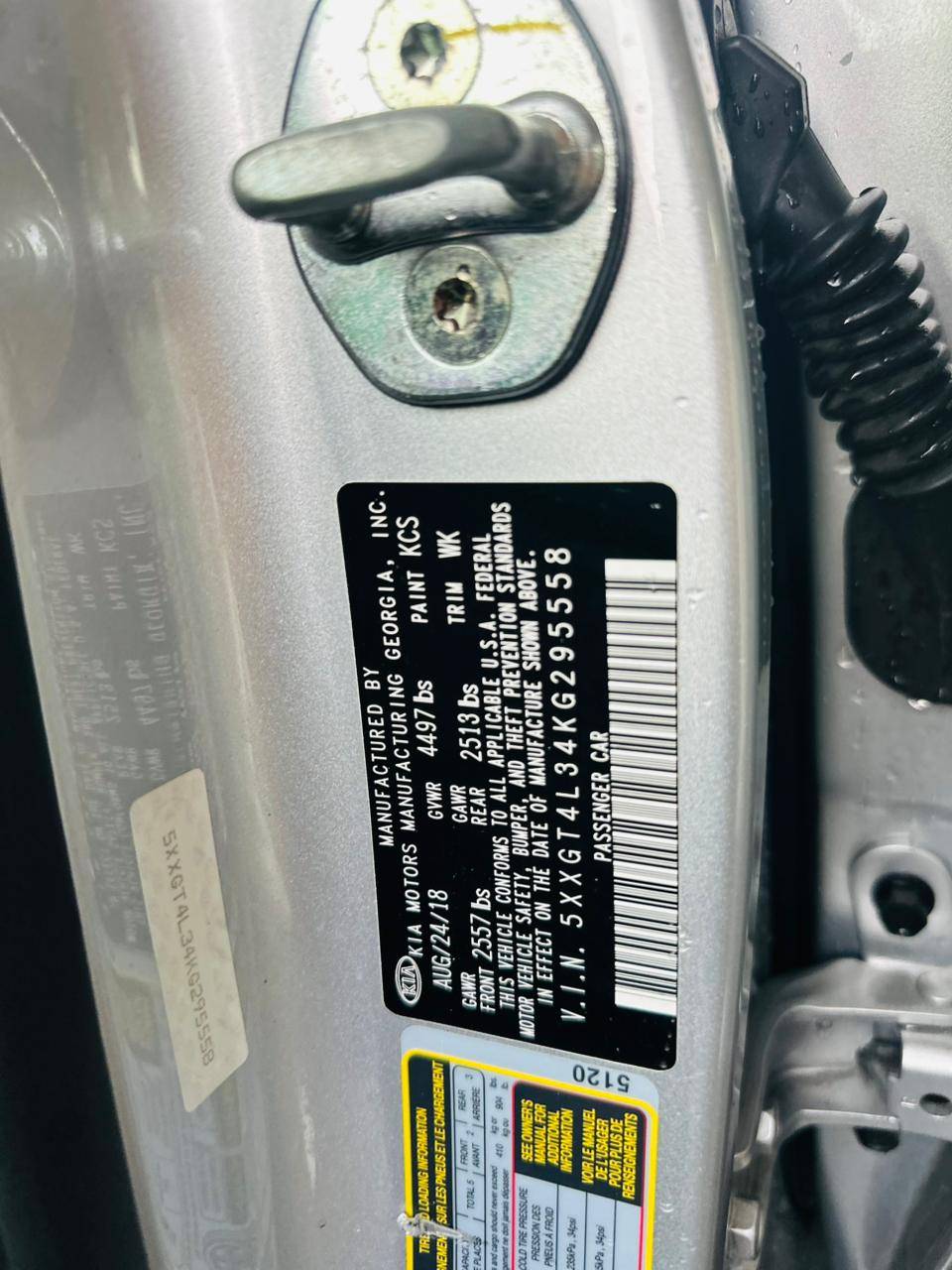 2019 KIA OPTIMA — 113604 Miles — Lot G295558 — Souq - Marhaba Auctions Used Cars - Image 10