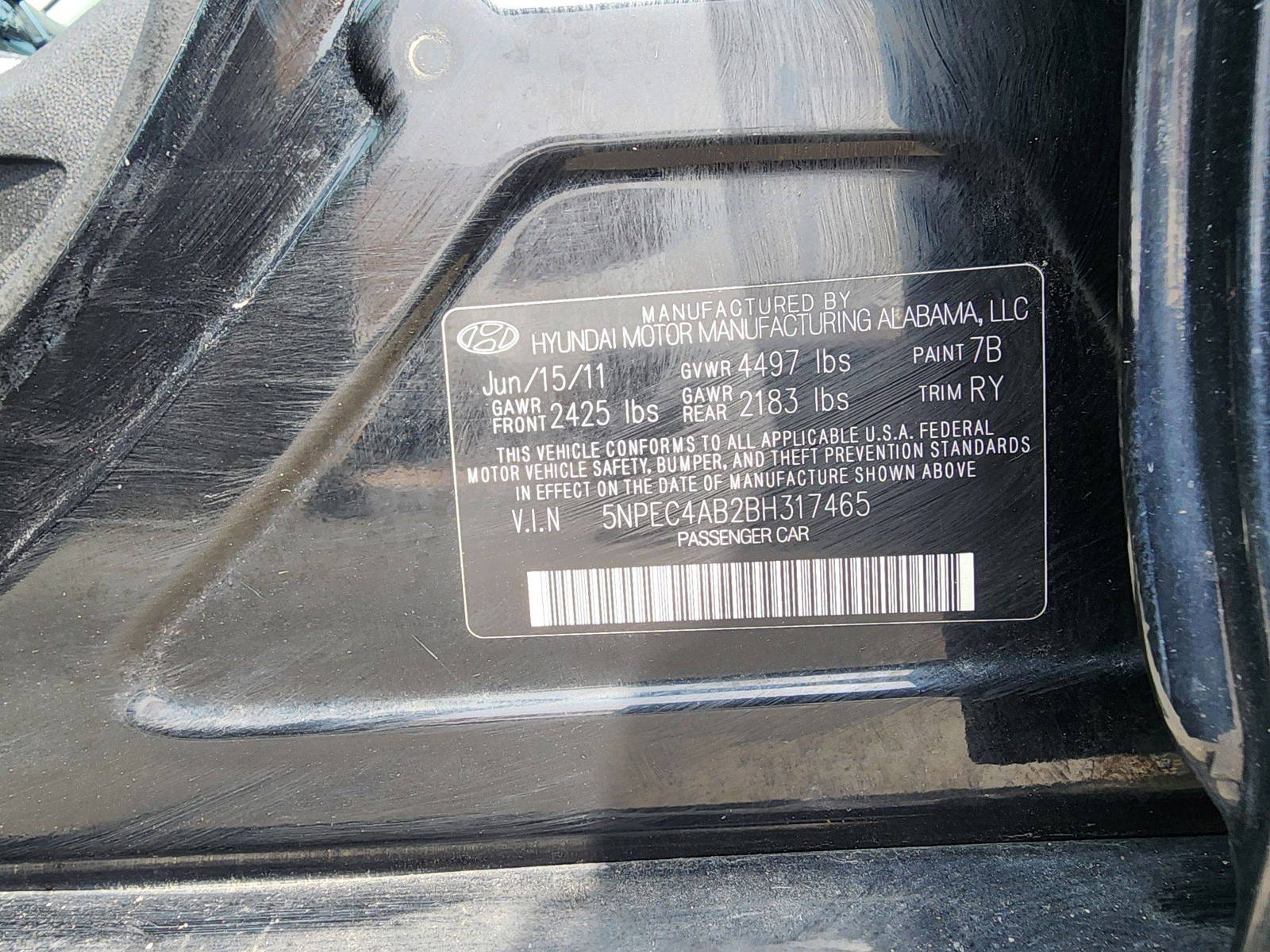 2011 HYUNDAI SONATA — 227053 Miles — Lot 66678863 — Main - Marhaba Auctions Used Cars - Image 3
