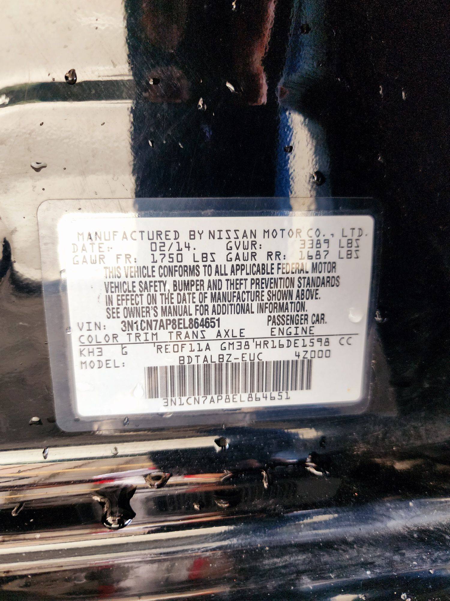 2014 NISSAN VERSA — 129131 Miles — Lot 64651 — Souq - Marhaba Auctions Used Cars - Image 9