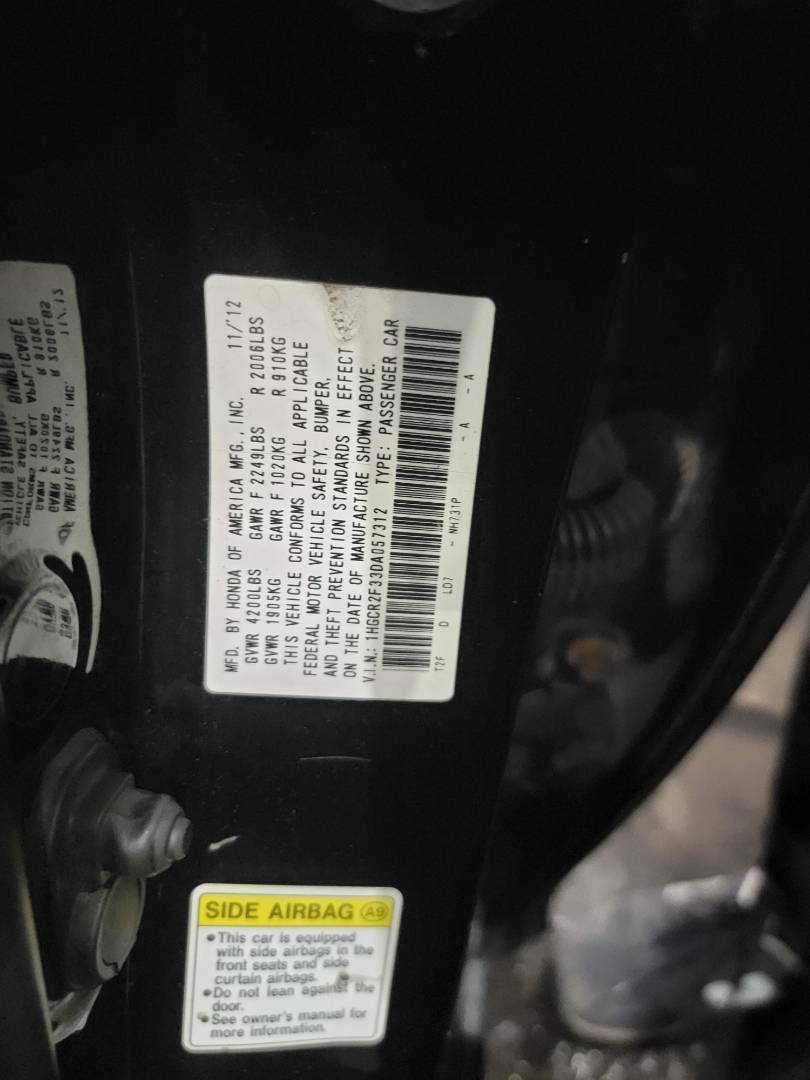 2013 HONDA ACCORD — 202763 Miles — Lot F33DA057312 — Main - Marhaba Auctions Used Cars - Image 8