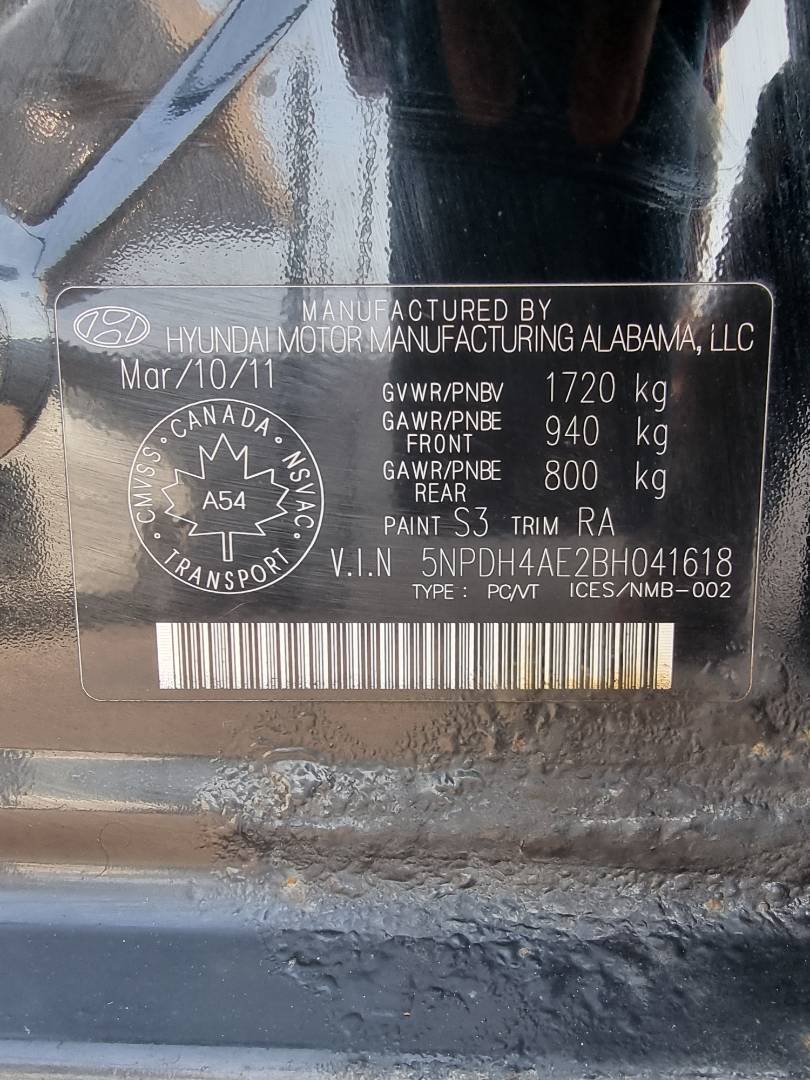 2011 HYUNDAI ELANTRA — 118439 KM — Lot 041618 — Ind. 12 - Marhaba Auctions Used Cars - Image 9