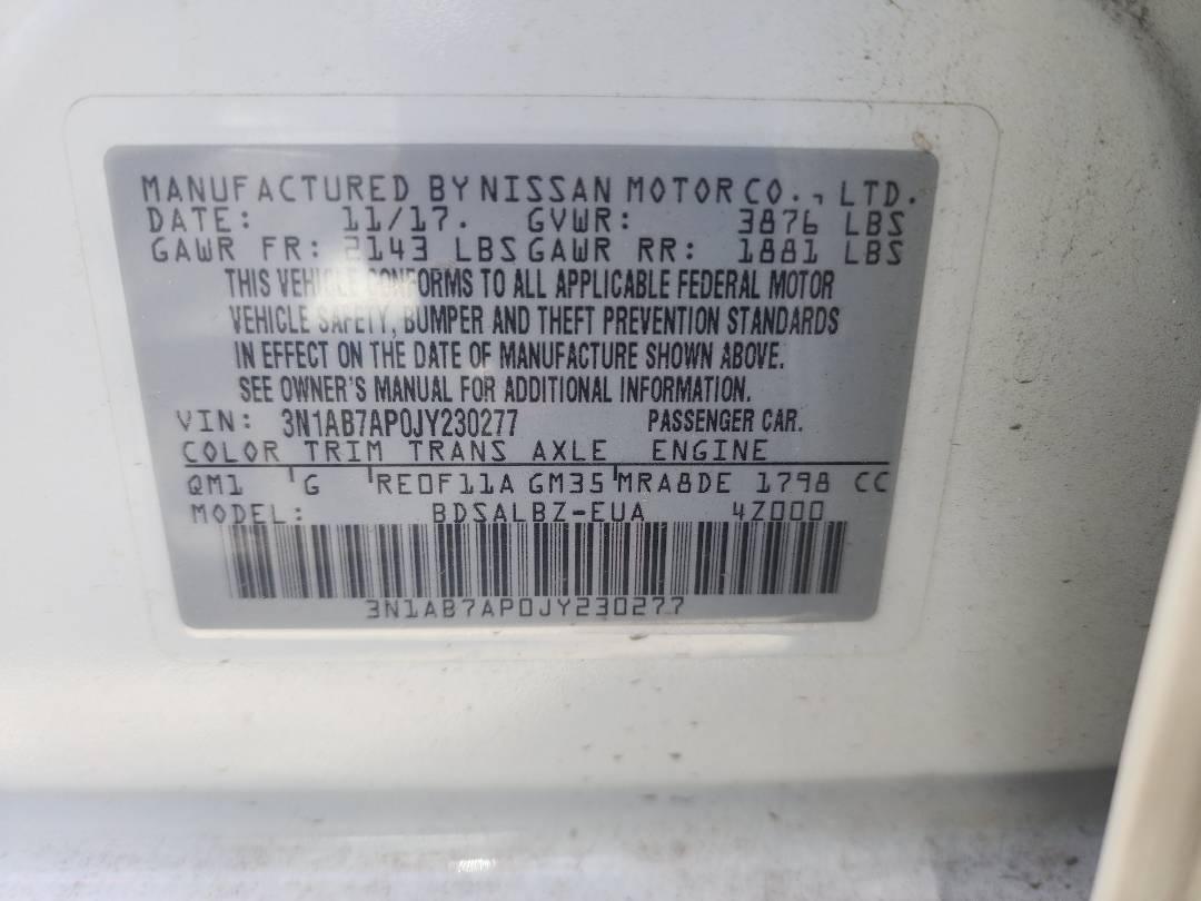 2018 NISSAN SENTRA — 154856 Miles — Lot Y230277 - Marhaba Auctions Used Cars - Image 3