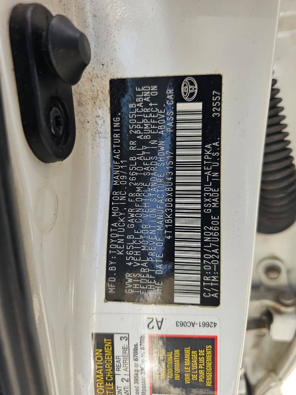 2011 TOYOTA AVALON — 178403 Miles — Lot BXBU431517 — Main - Marhaba Auctions Used Cars - Image 10