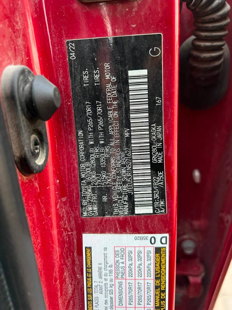 2022 TOYOTA 4RUNNER — 85399 Miles — Lot R1N5271627 - Marhaba Auctions Used Cars - Image 12