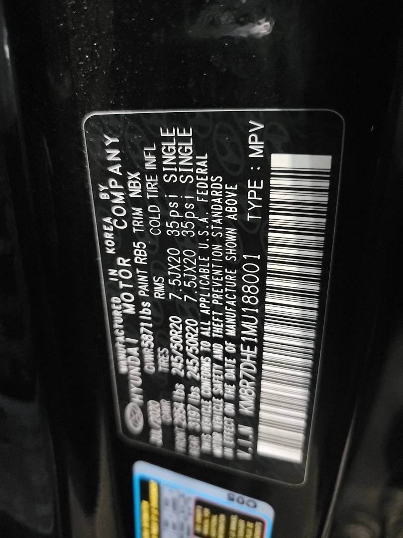2021 HYUNDAI PALISADE CALLIGRAPHY — 128722 Miles — Lot E1MU188001 — Main - Marhaba Auctions Used Cars - Image 10