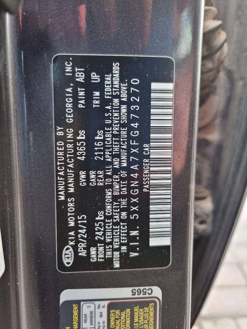 2015 KIA OPTIMA — 127419 Miles — Lot 2105487 — Ind. 12 - Marhaba Auctions Used Cars - Image 10