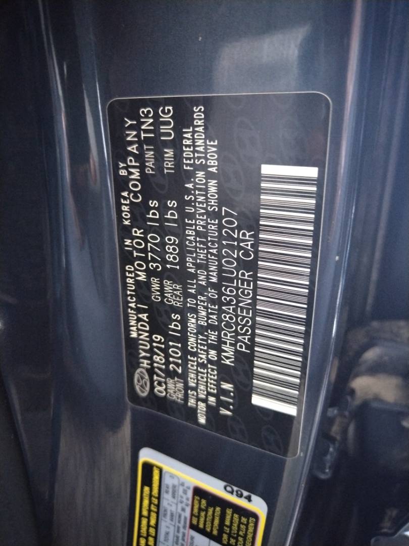 2020 HYUNDAI VENUE DENIM — 90269 Miles — Lot 37202363 - Marhaba Auctions Used Cars - Image 3
