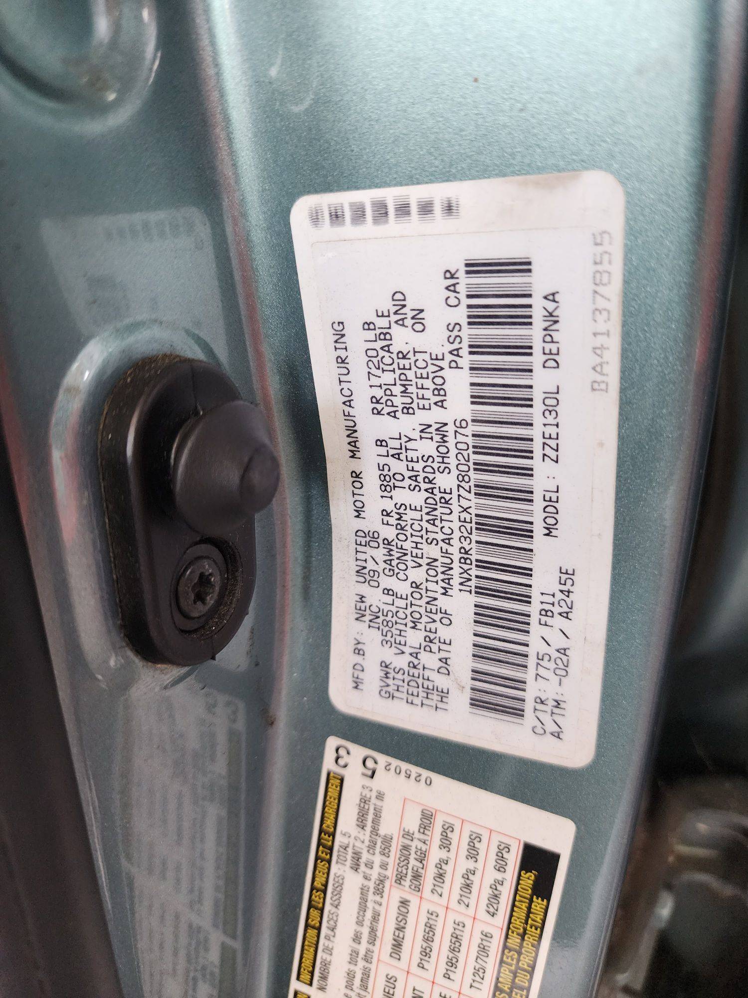 2007 TOYOTA COROLLA — 204430 Miles — Lot 39764960 — Main - Marhaba Auctions Used Cars - Image 9