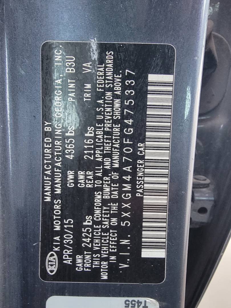 2015 KIA OPTIMA — 165421 Miles — Lot 38337567 — Main - Marhaba Auctions Used Cars - Image 7