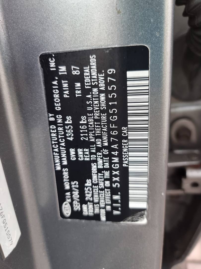 2015 KIA OPTIMA — 156043 Miles — Lot 125487 — Souq - Marhaba Auctions Used Cars - Image 8