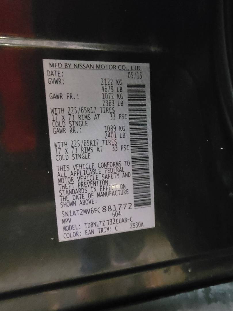 2015 NISSAN ROGUE — 114858 Miles — Lot C881772 — Main - Marhaba Auctions Used Cars - Image 11