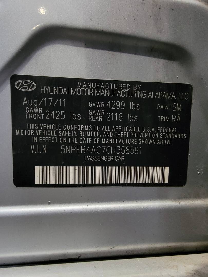 2012 HYUNDAI SONATA — 160996 Miles — Lot 358591 — Main - Marhaba Auctions Used Cars - Image 10