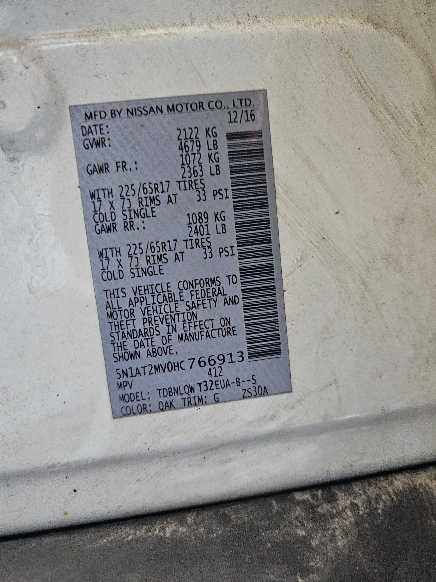 NISSAN ROGUE 2017 - Marhaba Auction Used Cars - Image 9