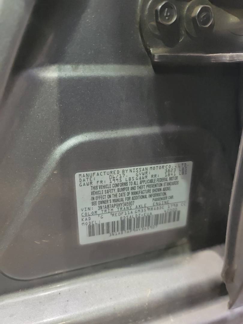 2017 NISSAN SENTRA — 67372 Miles — Lot HY345907 — Main - Marhaba Auctions Used Cars - Image 9