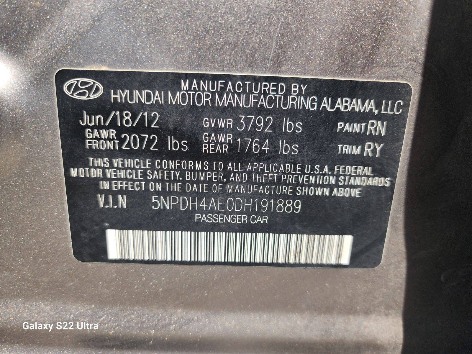 2013 HYUNDAI ELANTRA — 210914 Miles — Lot DH191889 - Marhaba Auctions Used Cars - Image 10