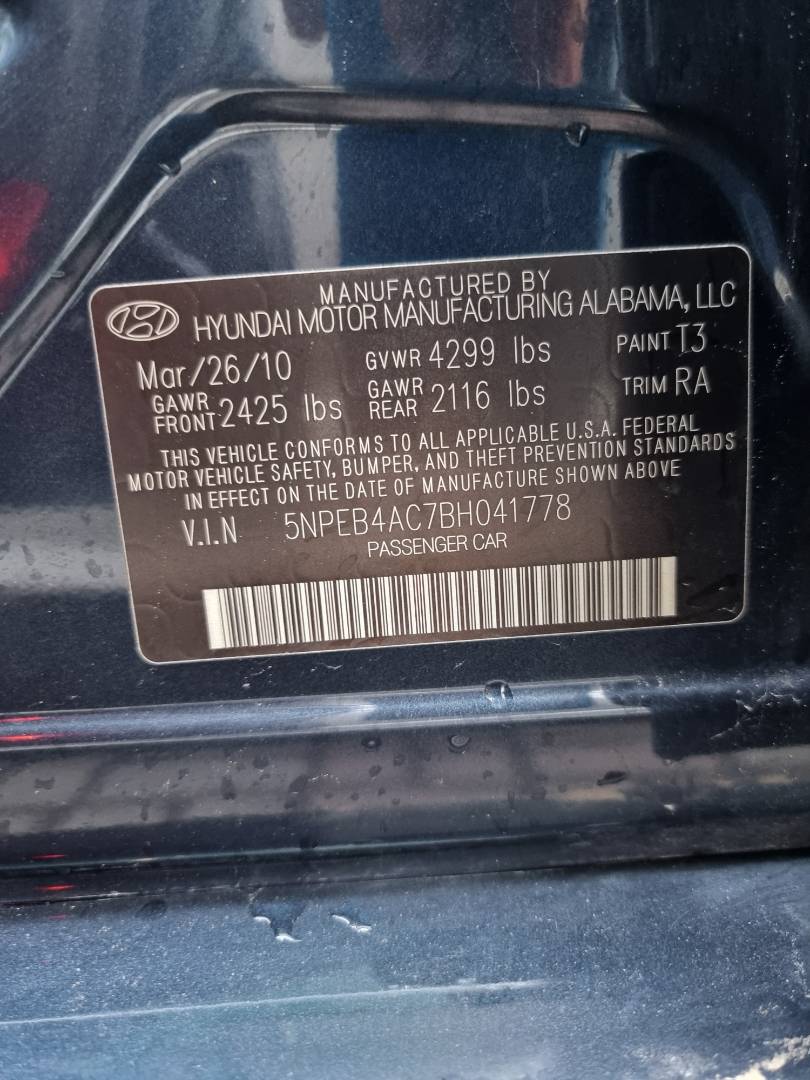 2011 HYUNDAI SONATA — 188724 Miles — Lot 41778 — Ind. 12 - Marhaba Auctions Used Cars - Image 8
