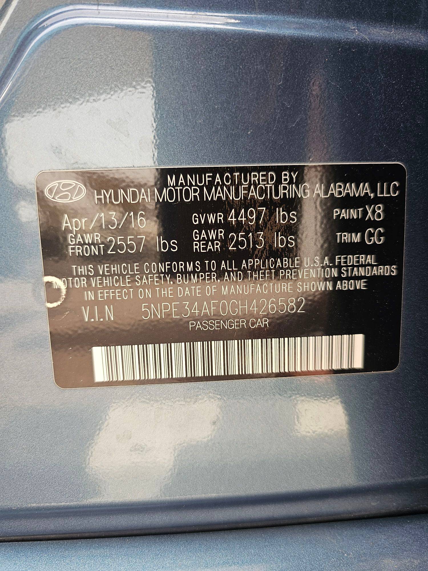 2016 HYUNDAI SONATA — 100731 Miles — Lot 426582 — Souq - Marhaba Auctions Used Cars - Image 10