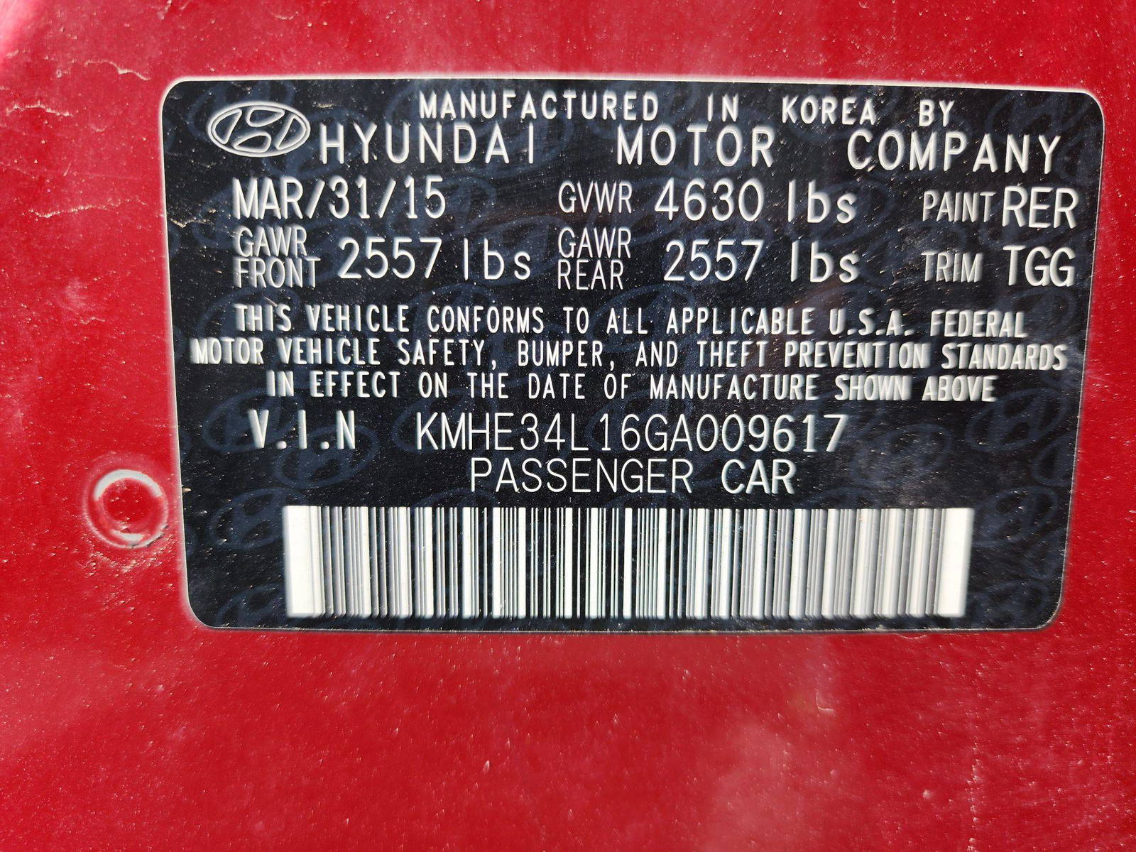 2016 HYUNDAI SONATA — 154433 Miles — Lot 9617 — Main - Marhaba Auctions Used Cars - Image 10
