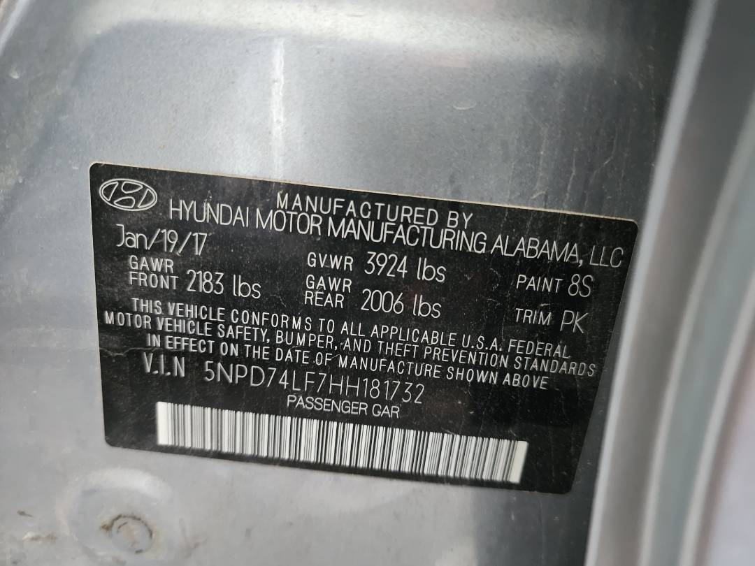2017 HYUNDAI ELANTRA — 115358 Miles — Lot 38053627 - Marhaba Auctions Used Cars - Image 4
