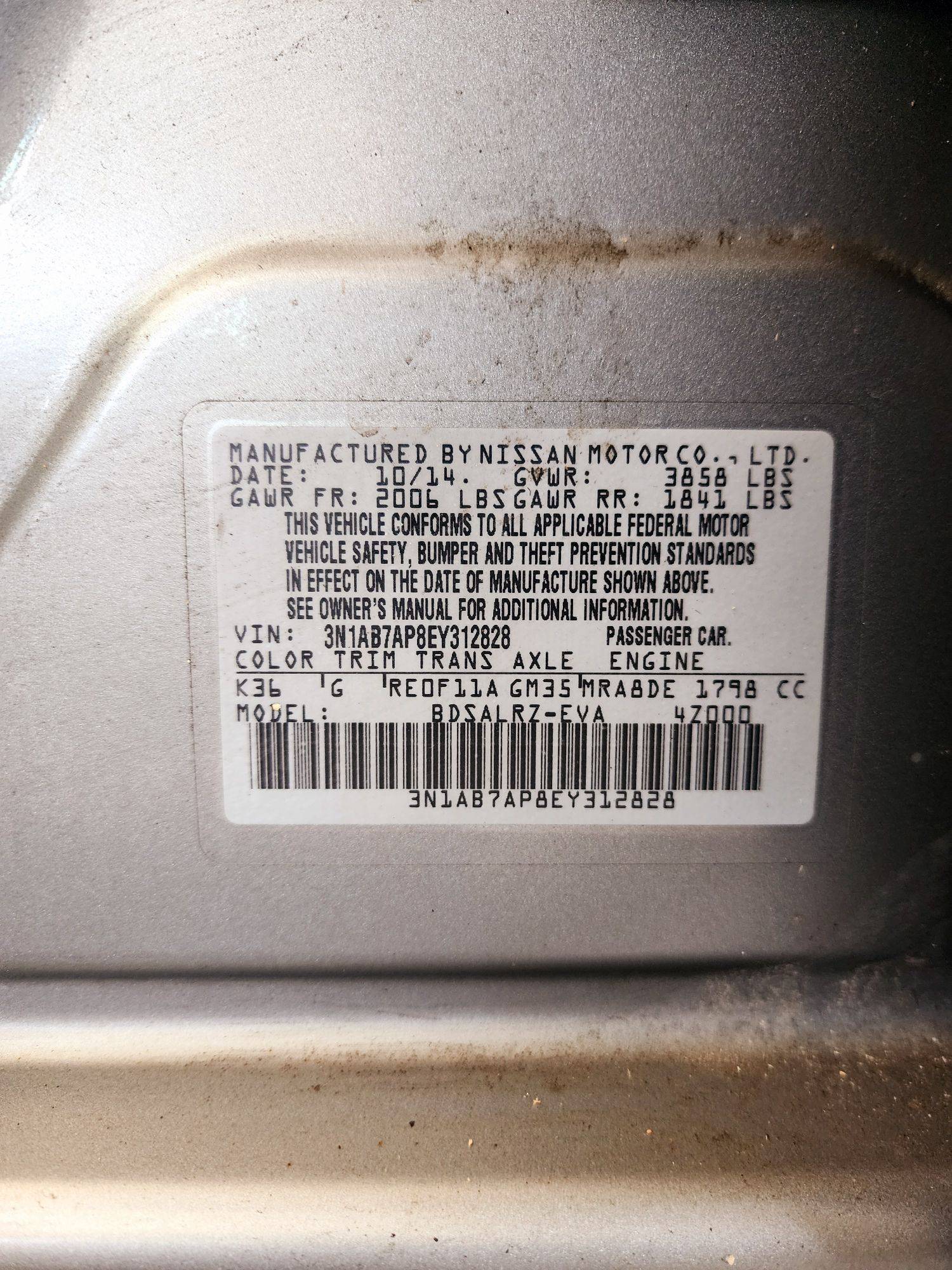 2014 NISSAN SENTRA — 122204 Miles — Lot 40012242 — Souq - Marhaba Auctions Used Cars - Image 9