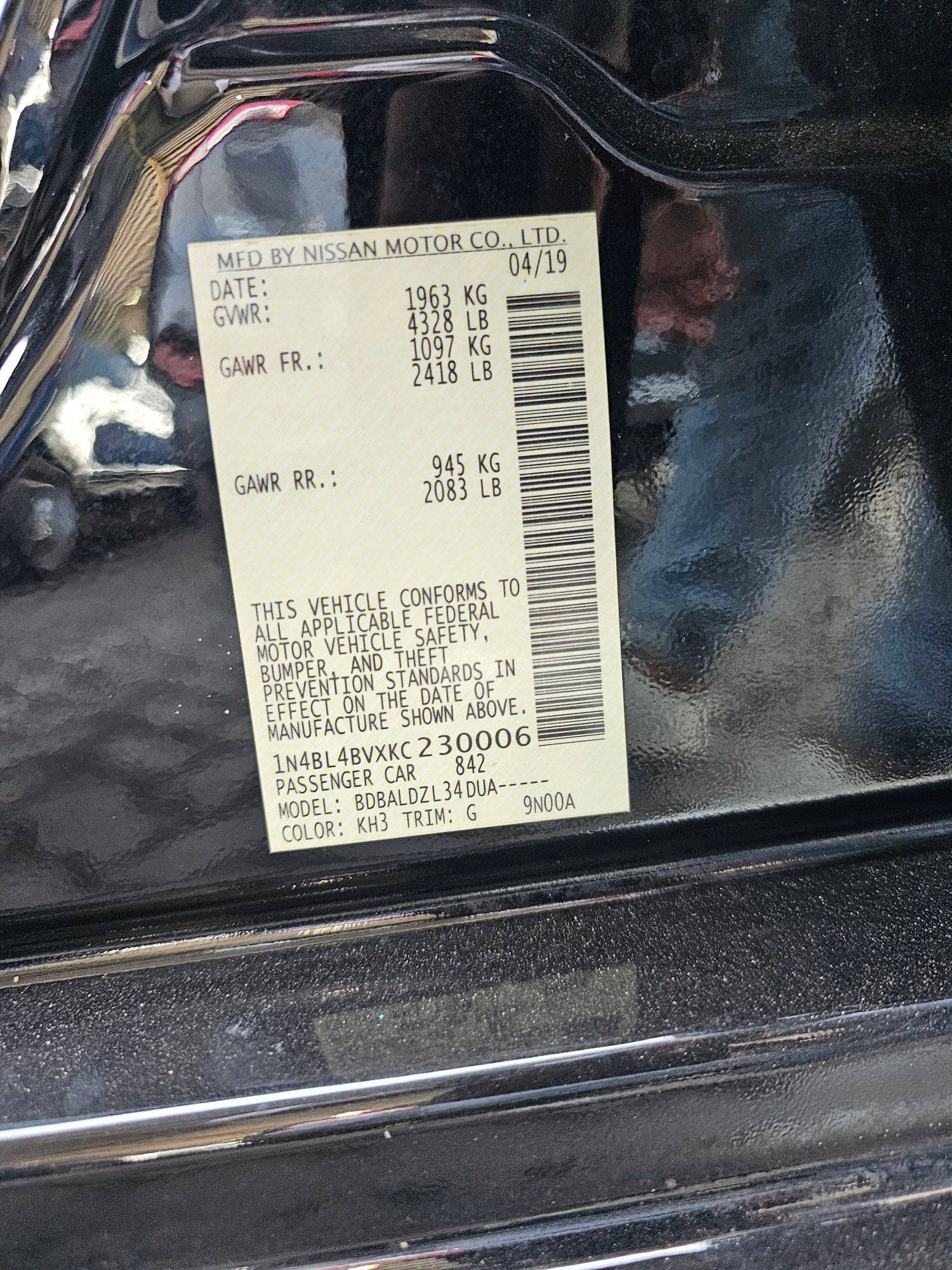 NISSAN ALTIMA 2019 - Marhaba Auction Used Cars - Image 9