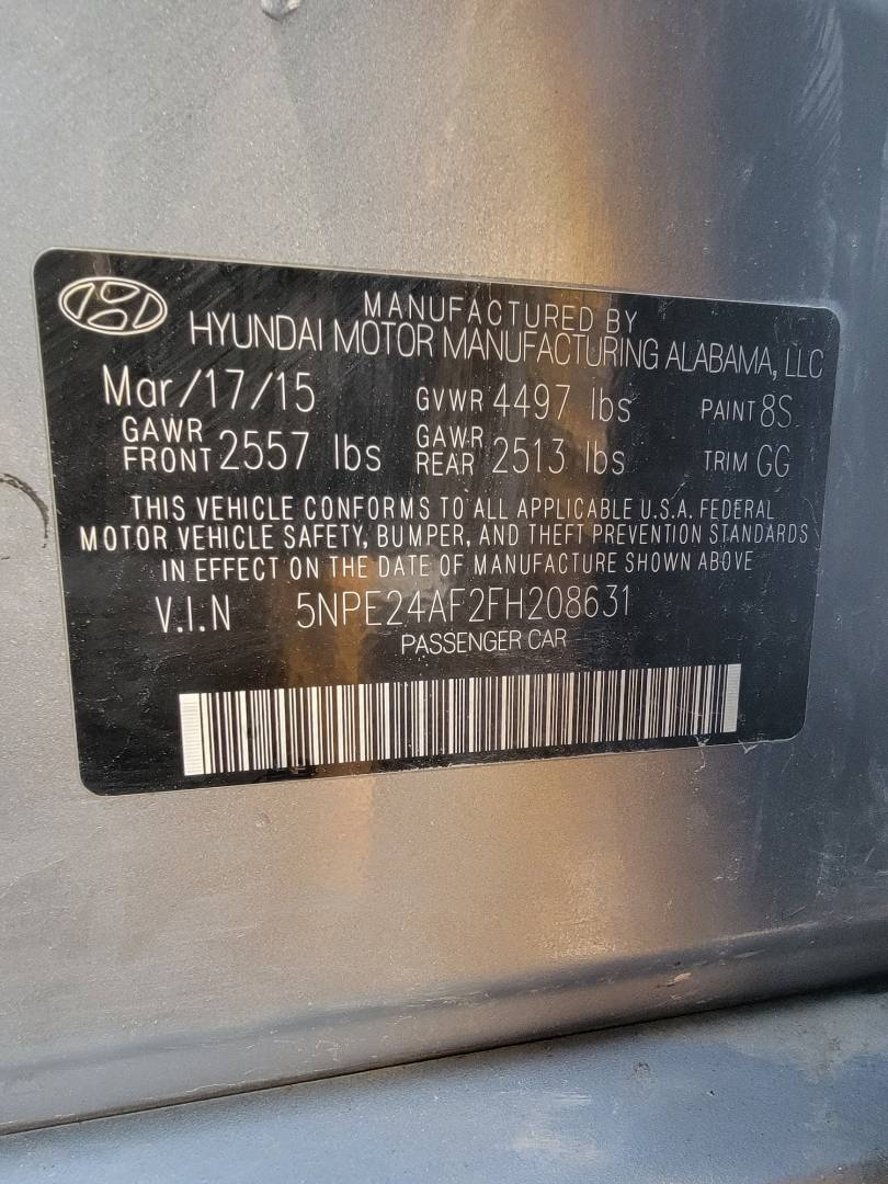 2015 HYUNDAI SONATA — 118029 Miles — Lot 70702193 - Marhaba Auctions Used Cars - Image 10