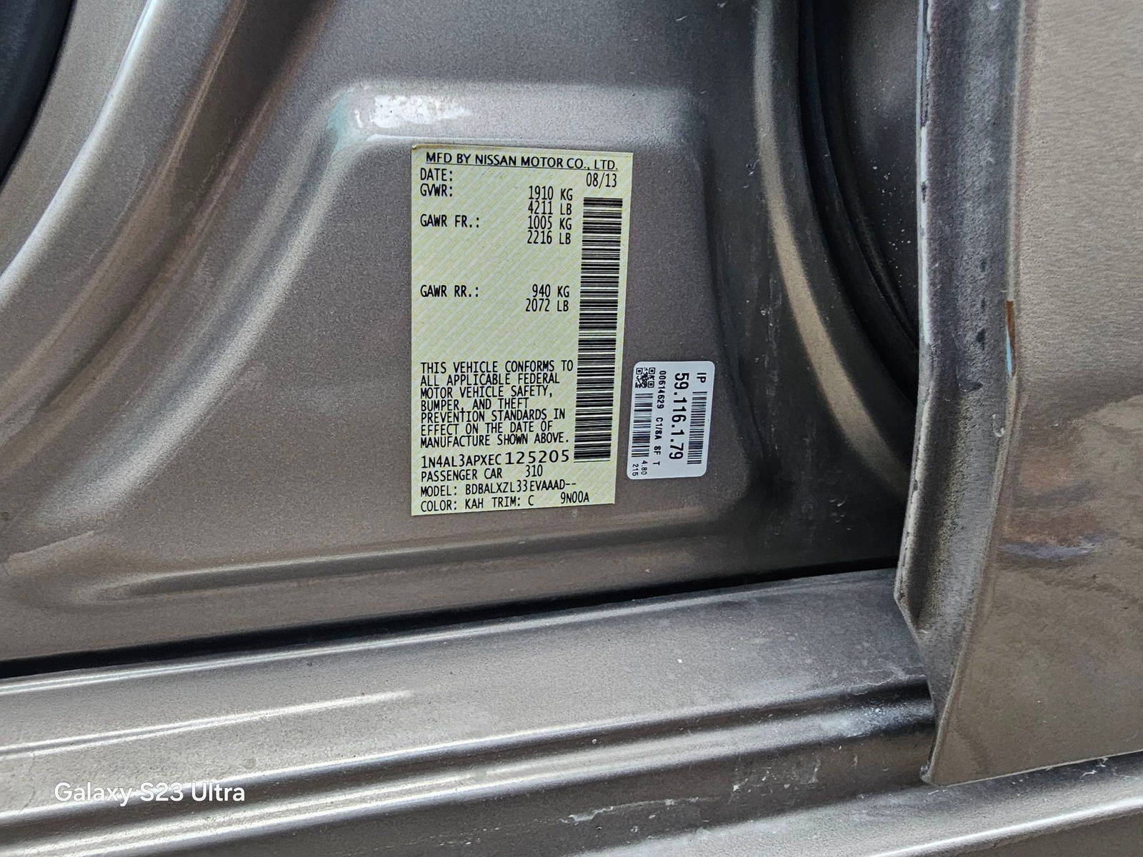 2014 NISSAN ALTIMA — 221344 Miles — Lot EC125205 — Main - Marhaba Auctions Used Cars - Image 10