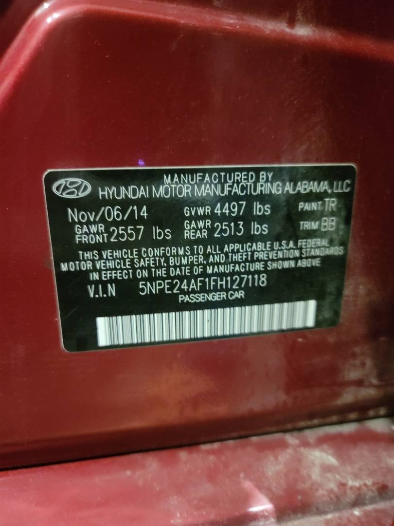 2015 HYUNDAI SONATA — 182740 Miles — Lot 4AF1FH127118 — Main - Marhaba Auctions Used Cars - Image 9